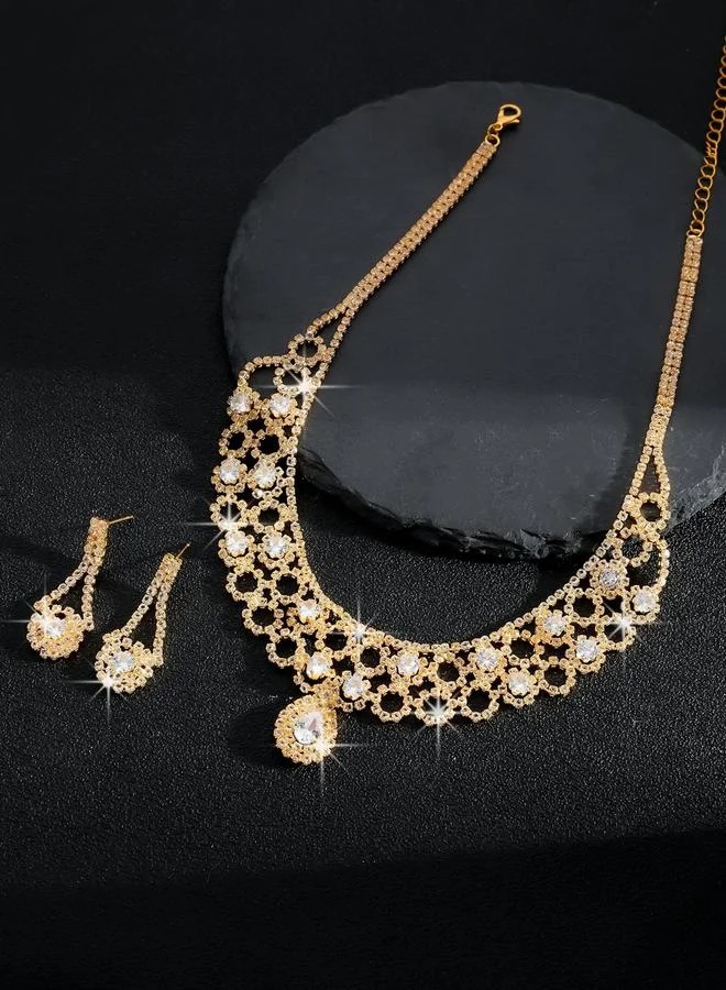 Take Two  2-Piece Embellished Necklace And Earrings Jewelry Set for Women | Best Price UAE